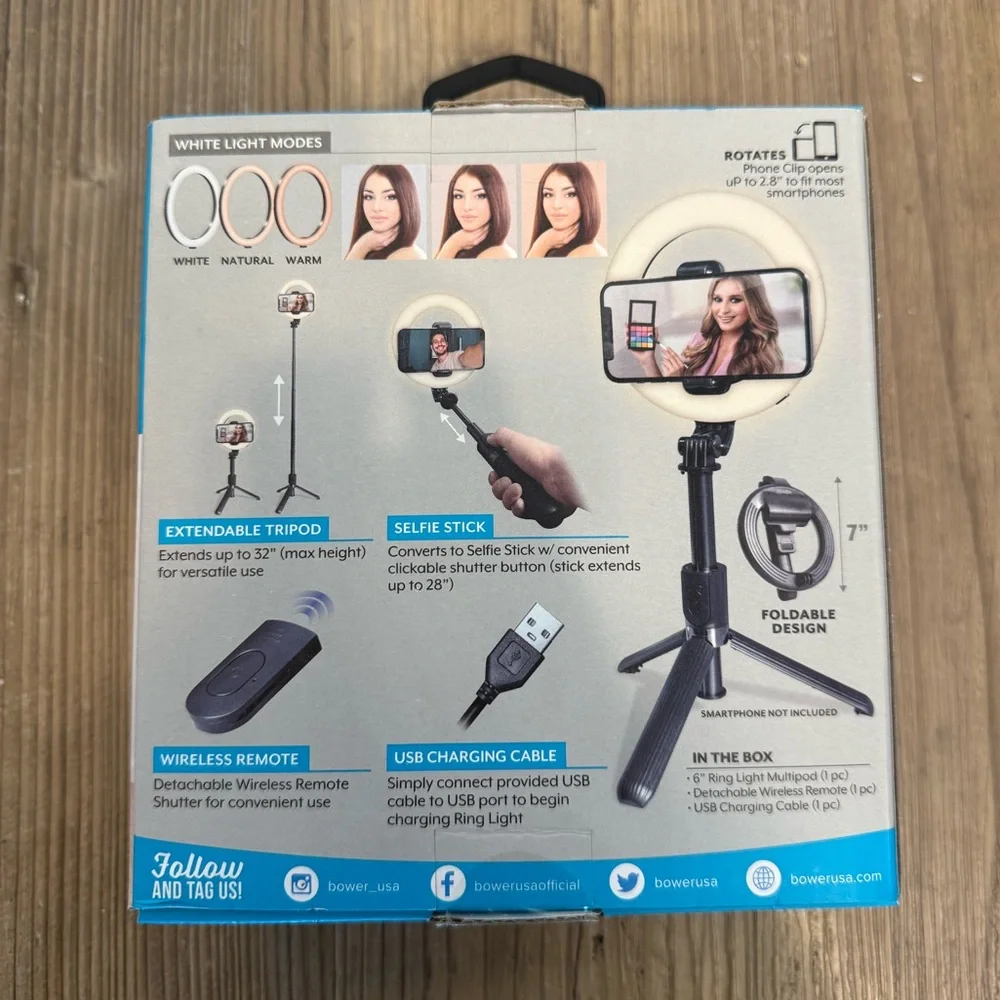 Bower 6” Ring Light With Tripod